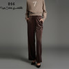 RSG郭培成衣品牌美拉德高级丝绒垂感显瘦保暖阔脚裤 商品缩略图2