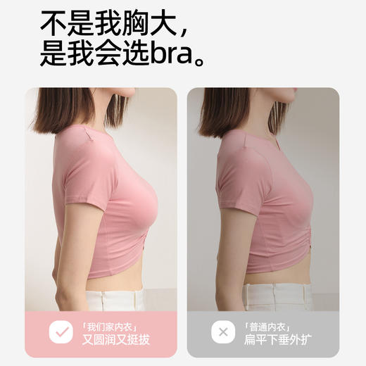 熳洁儿 小胸聚拢文胸蕾丝提拉无胶骨侧收收副乳莫代尔软弹杯25261507 商品图3