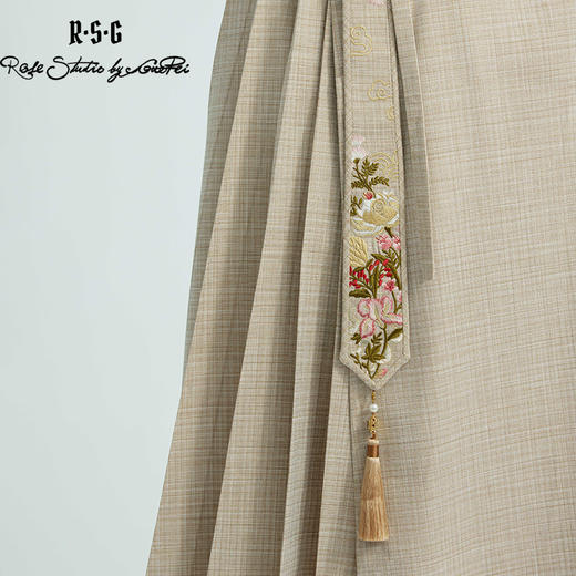 郭培成衣品牌“药”爱自己刺绣飘带褶皱半身裙 商品图1