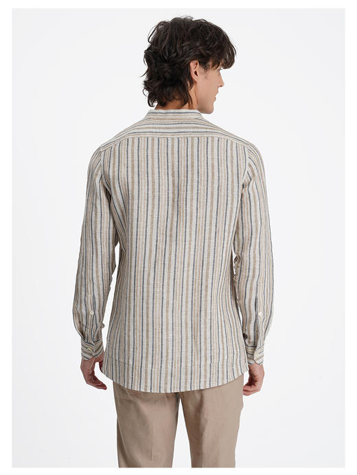 callisto山海系列燕麦卡其亚麻休闲衬衫 商品图4