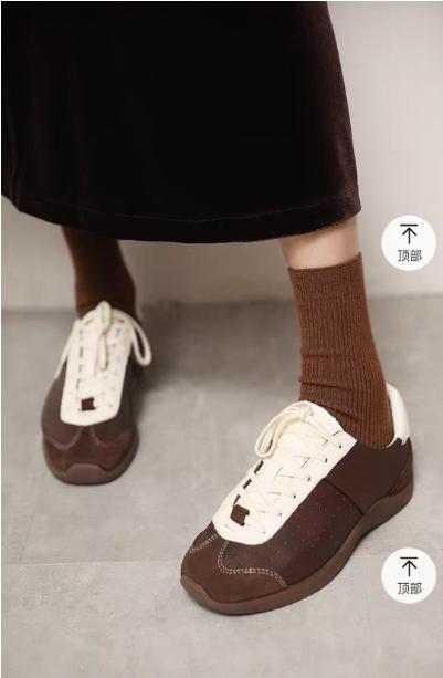 BESSIEIE/贝缌 头层牛羊皮  复古系带芭蕾小白鞋休闲轻薄运动德训鞋百搭 商品图2