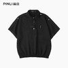 PINLI品立夏季新款肌理感翻领短袖T恤潮牌复古宽松休闲男上衣B252111031 商品缩略图8