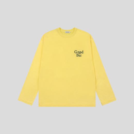 GOODBAI 表情logo双面印花洗水圆领oversize长袖T恤 商品图1