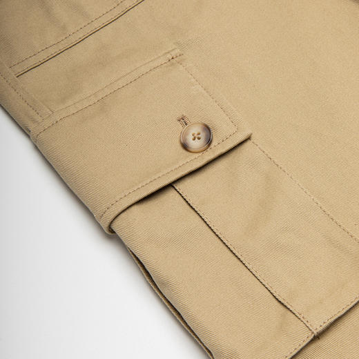 ROMI STUDIO"复古随性"百搭宽松高腰直筒卡其色休闲工装裤 K3383 商品图8