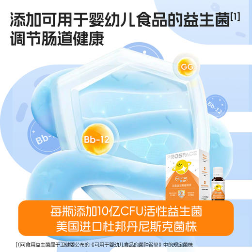 ³ 买6送1【益生菌维生素D油滴剂】每滴100VD+动物双歧杆菌乳亚种Bb-12+鼠李糖乳酪杆菌GG 12ml/瓶 XN03-CRMM-HPK（HOT） 商品图2