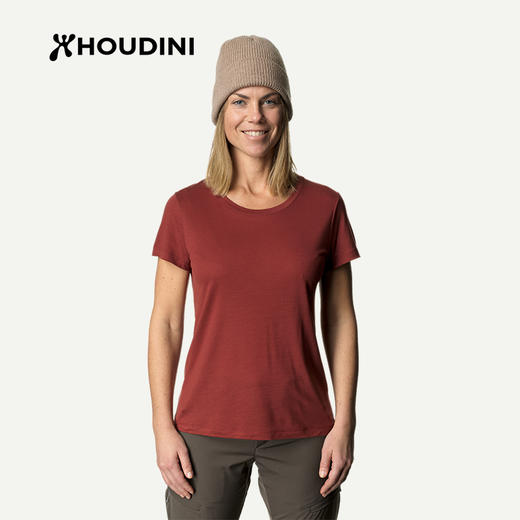 HOUDINI胡丁尼 Tree Tee 树 女户外透气速干莱塞尔天丝短袖T恤130954/840045 商品图6