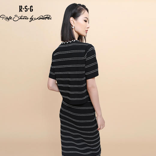 RSG郭培成衣品牌2023春夏手工钉珠小香风薄款格子针织套装 商品图2