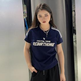 MZ圆领美式短袖T恤（白蓝）夏季 952010210321