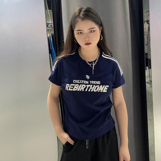 MZ圆领美式短袖T恤（白蓝）夏季 952010210321 商品图0