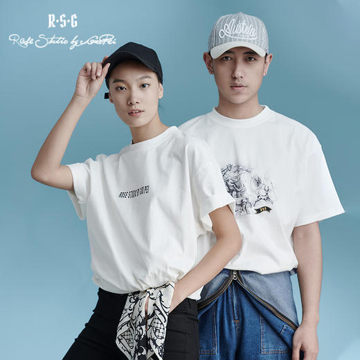 RSG郭培成衣品牌艺术插画短袖女夏男女情侣款T恤休闲半袖上衣 商品图0