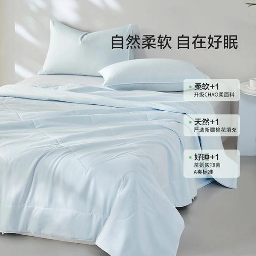 水星家纺 全棉柔软舒适亲肤被子 A类抑菌云棉水洗棉花夏被 商品图1