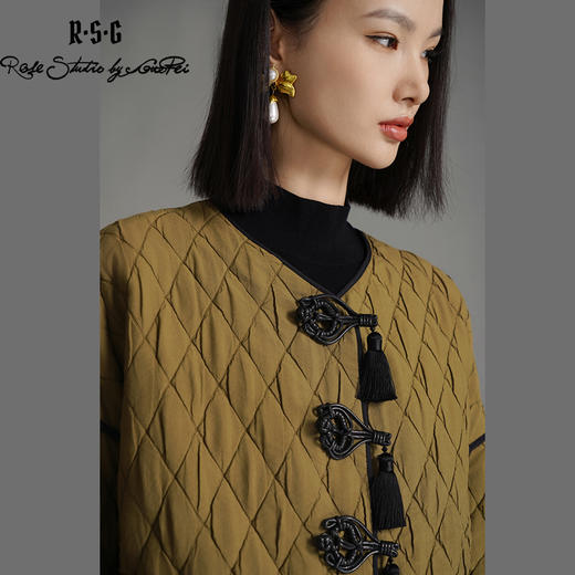 RSG郭培线上成衣国风盘扣流苏绗缝冬季薄棉服新中式美拉德外套 商品图0