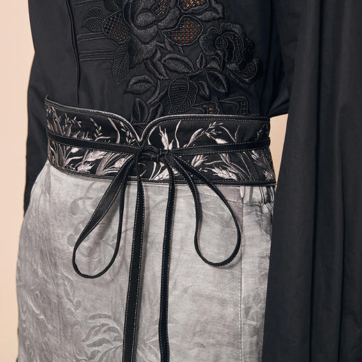 RSG郭培成衣品牌新中式提花刺绣腰带半身长裙复古国风 商品图3