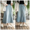 💙【弹力牛仔半裙 后开叉 自动自如】天丝+棉面料黑科技❤️，上身不闷，不勒肚子，上身板正、线条流畅！7天内发货！水洗蓝，清爽色，春季穿到秋季的半身裙，不愁搭配！ 商品缩略图0
