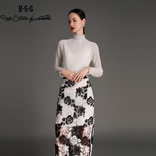 RSG2023郭培成衣品牌原创早秋浪漫荷叶边修身针织衫 商品图1