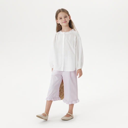 【吸湿速干】马克珍妮女童软弹花边运动阔腿裤春夏新款裤子550728 商品图2