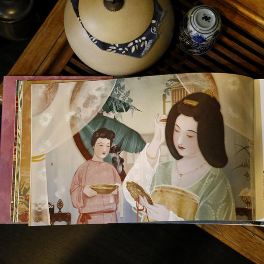《绘长安》限量珍藏礼盒 | 随书附赠：“霓裳羽衣”桌垫一张，“凤求凰”团扇一把 商品图4