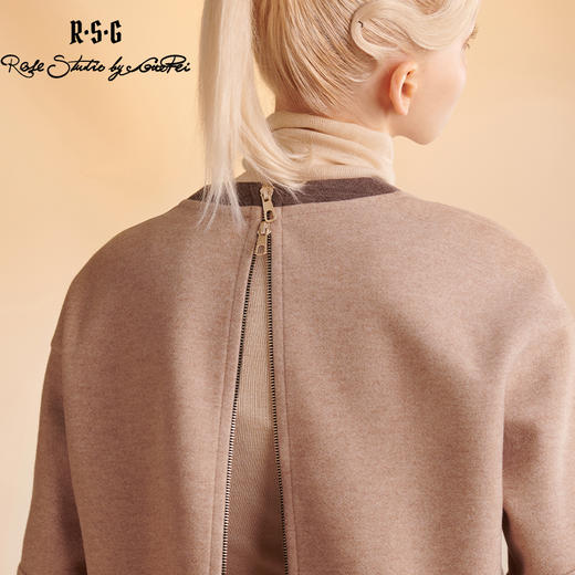 RSG郭培成衣品牌原创设计花朵装饰后背拉链长袖套头圆领卫衣 商品图2