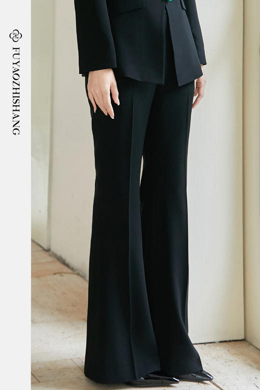 FUYAO扶摇 职业正装微喇裤女2025春季新款黑色显瘦西装裤通勤百搭 商品图5