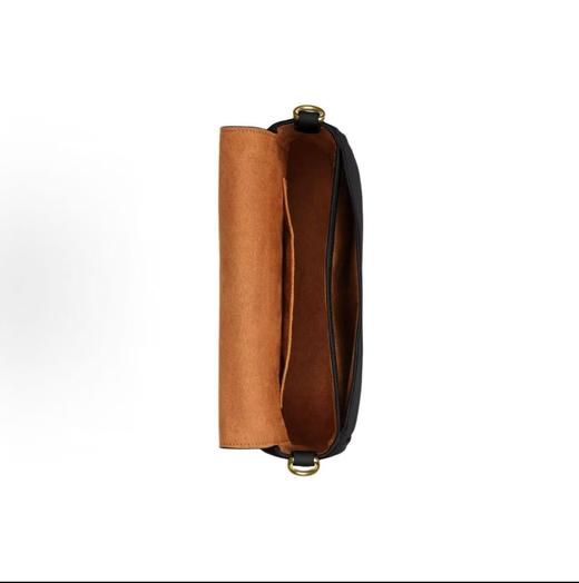 COACH蔻驰 Amelia Saddle BAG 23 纯色经典简约Logo徽标 柔软卵石纹皮革 马鞍包单肩斜挎包 中号 女款 黑色 商品图4