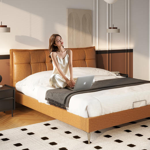 顾家家居整装 现代时尚 皮艺软床 KZ.B1077PQ1华夫 商品图3