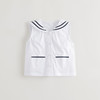 马克珍妮女童蓝白海军领无休衬衫 儿童马甲2025年夏装新款550827 商品缩略图2