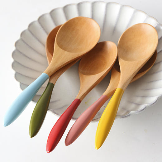 日本进口石田白木彩色汤匙 蓝色 商品图3