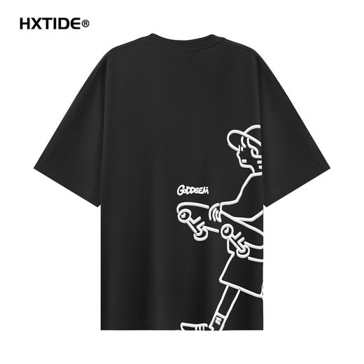 【断码清仓】HX 夏季圆领短袖T恤微宽松版型C102420431101/02/03 商品图3