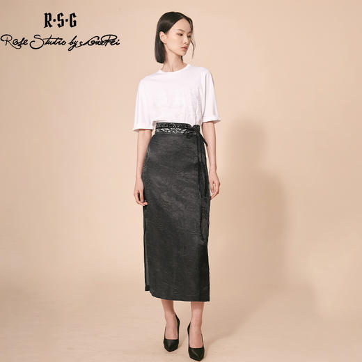 RSG郭培成衣品牌新中式提花刺绣腰带半身长裙复古国风 商品图2