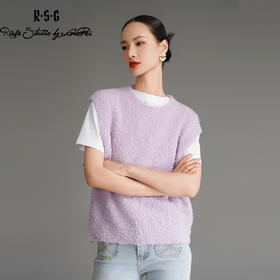 RSG郭培成衣品牌羊羔绒甜美马卡龙色多巴胺秋冬叠穿保暖针织马甲