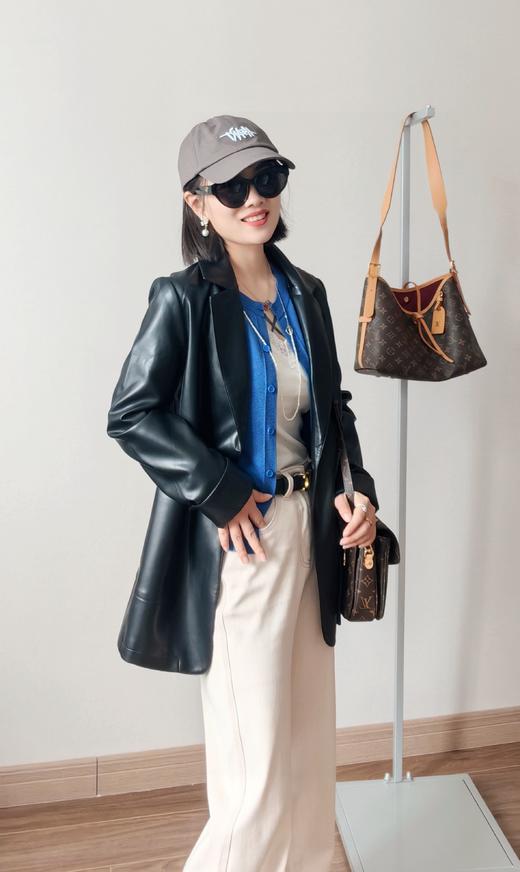 宋佳同款腰间抽绳西装款绵羊皮西服外套 商品图3