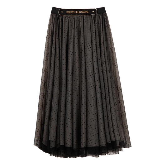 RSG郭培成衣品牌原创设春夏刺绣网纱百褶中长裙 商品图4