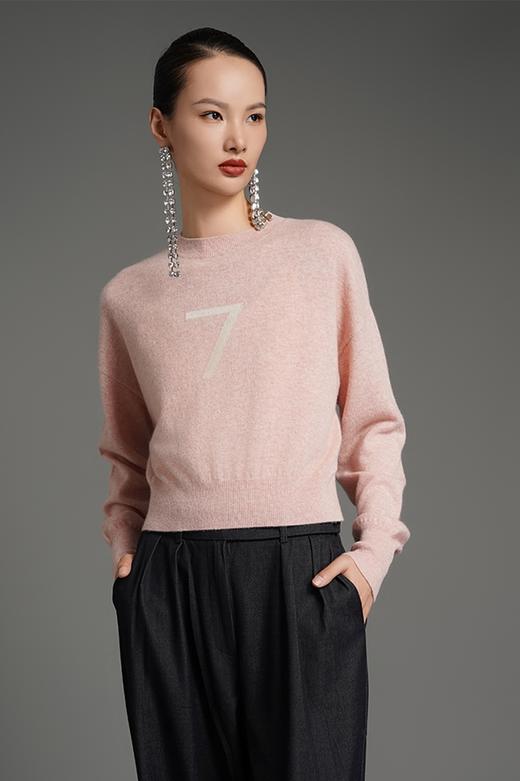 RSG郭培成衣品牌美拉德蝙蝠袖短款设计感7字休闲针织羊绒毛衣 商品图5