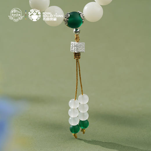 布达拉宫白玉菩提根手串菩提绿琉璃配珠手串 商品图4