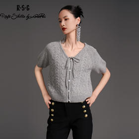 RSG2023郭培成衣品牌早秋复古麻花领毛衣外套