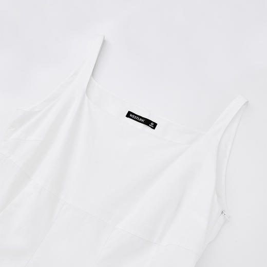 简约设计感方领背心裙女夏季拼接不规则伞裙摆连衣裙V1050586 商品图5