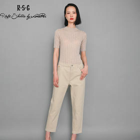 RSG郭培成衣品牌夏新款金标装饰纯色休闲百搭直筒九分裤长裤
