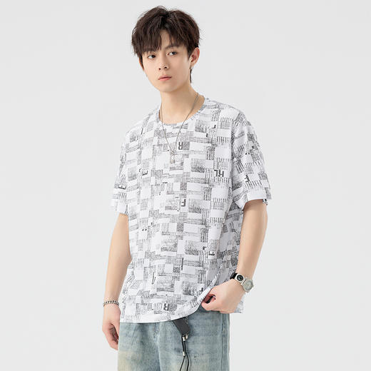 【DSL】大依优型大码圆领短袖T恤夏季加肥加大肥佬休闲宽松透气弹力男装上衣潮款 商品图4