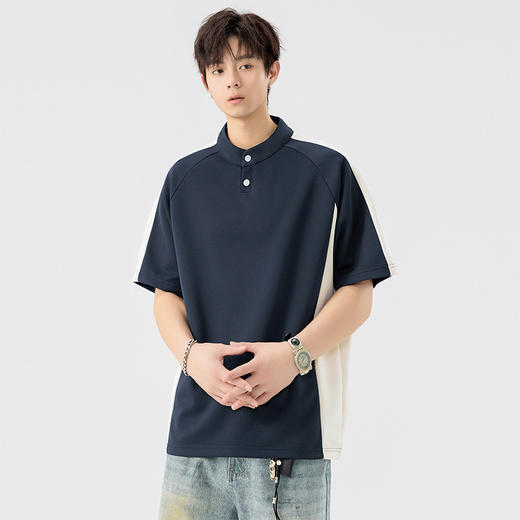 【DSL】大依优型大码立领短袖POLO衫T恤夏季加肥加大肥佬休闲宽松透气弹力男装上衣潮款 商品图9