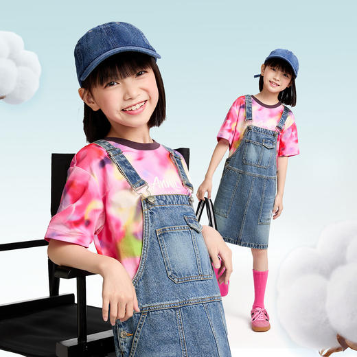 女童圆领SORONA短袖T恤夏季新款安奈儿童装EG521029 商品图1