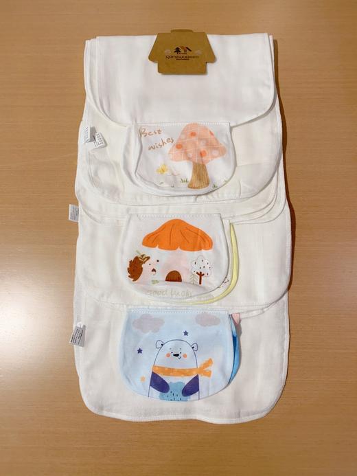 高密印花童巾吸汗巾3条装 婴幼儿童吸湿透气 卡通图案可爱耐看 商品图1