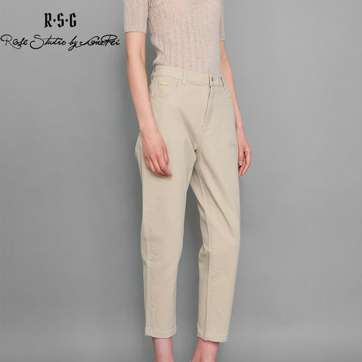 RSG郭培成衣品牌夏新款金标装饰纯色休闲百搭直筒九分裤长裤 商品图2