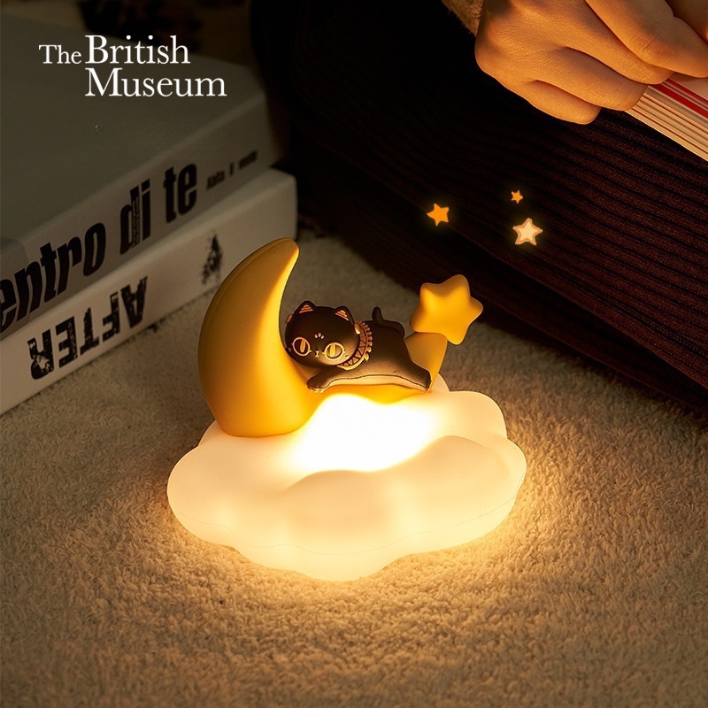 大英博物馆 巴斯特系列 月下小眠手机支架 氛围灯摆件