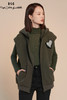 RSG郭培成衣品牌灰绿色插兜拉链连帽修身马甲桃心手工装饰 商品缩略图5