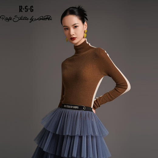RSG2023郭培成衣品牌早秋修身打底双面针织毛衣 商品图4