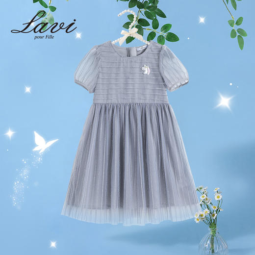 【银丝网纱裙】【110-160】夏季女童短袖连衣裙儿童裙子 商品图1