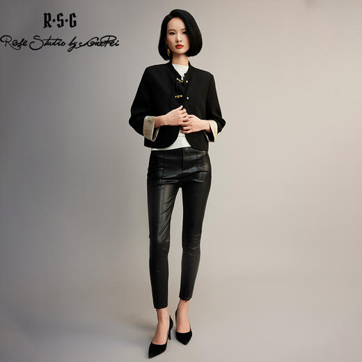 郭培成衣品牌“步步高升”金色竹节盘扣小香风中式外套 商品图4