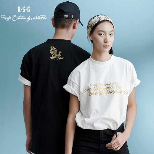 RSG郭培成衣品牌后背刺绣斑马纯棉oversize短袖情侣款T恤上衣 商品图2