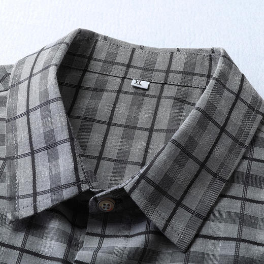 【DB】大依优型大码夏装格纹短袖衬衫新款宽松免烫透气大码透气上衣半袖男士衬衣 商品图4