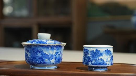 青花山水悬停盖碗套系 商品图0